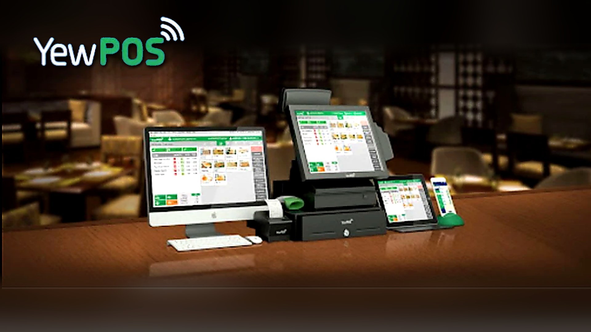 YewPOS restaurant table ordering and kitchen display system