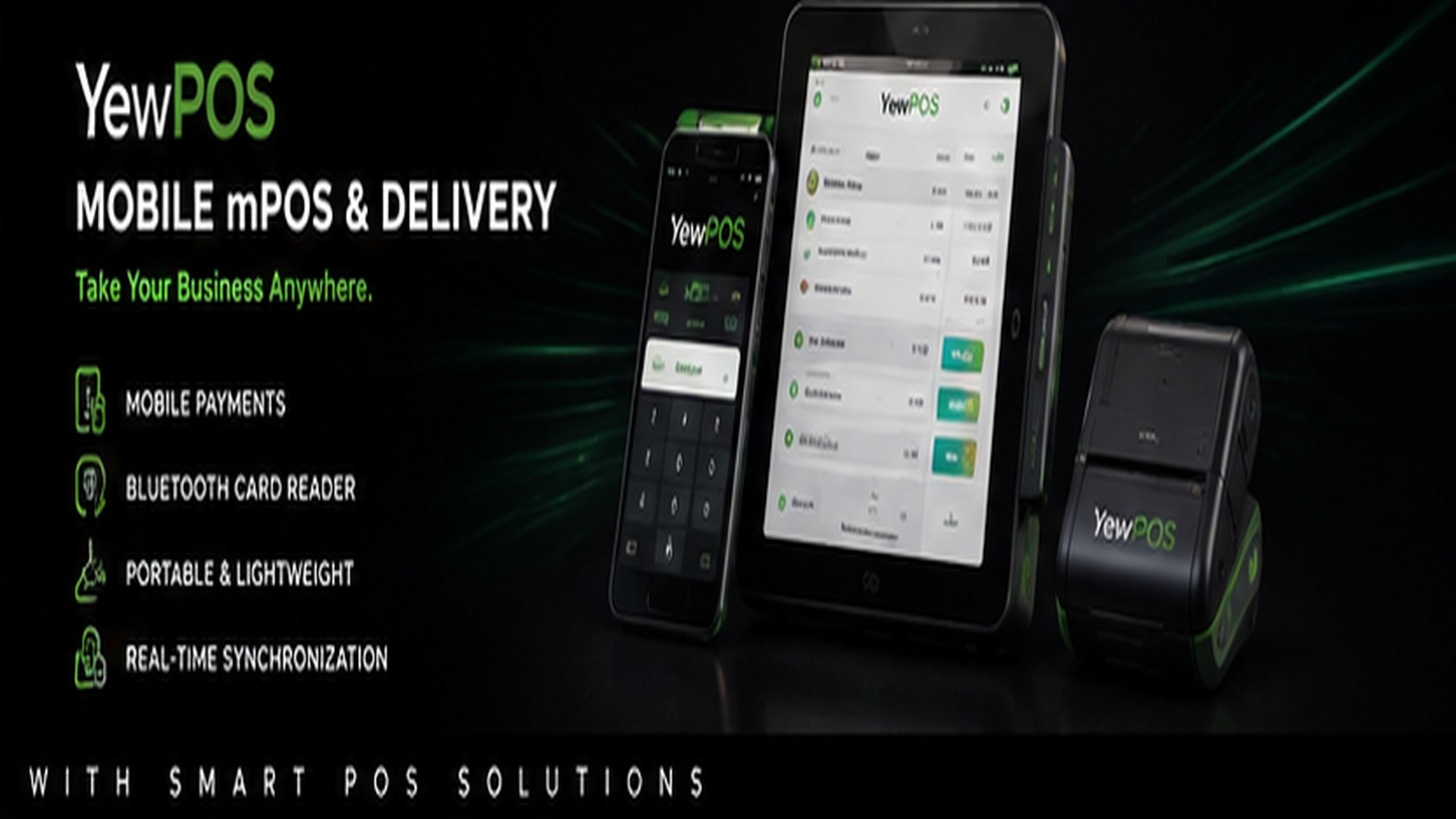 YewPOS mobile mPOS handheld and delivery devices